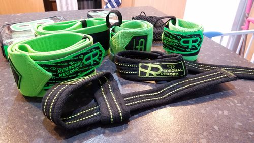 Customer photo review of PR Neon Arm Day Bundle - Neon (Wrist Wraps, Elbow Wraps, and Lifting Straps)
