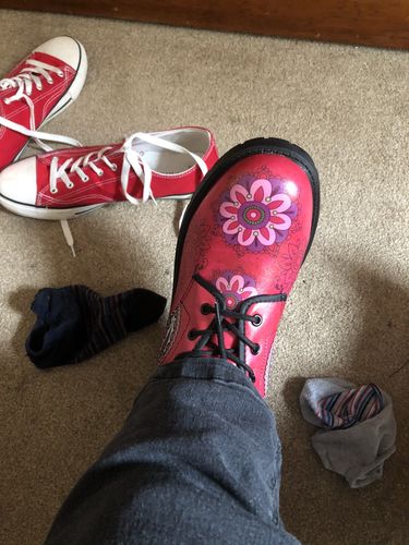 Customer photo review of Henna Flowers Handcrafted Boots V2