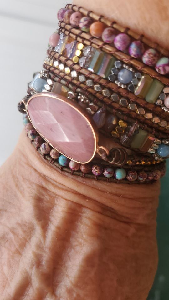 Customer photo review of Healing Rhodochrosite Wrap Bracelet