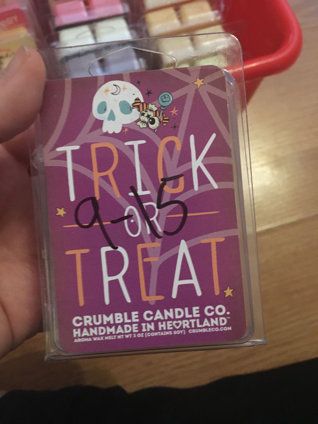 Customer photo review of Trick Or Treat Wax Melts