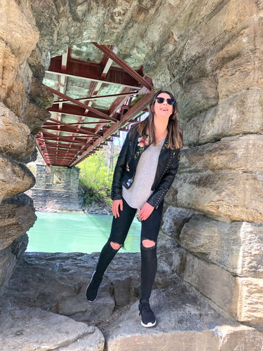 Customer photo review of Floral Leather Jacket