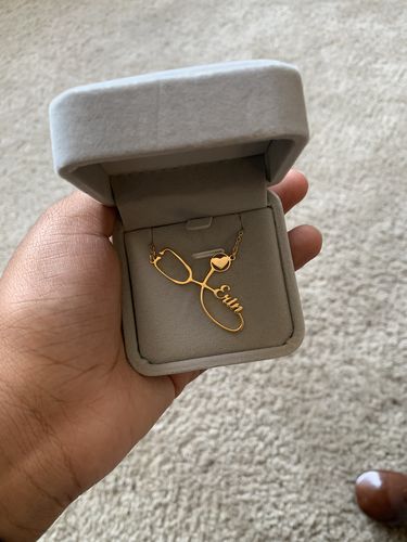 Customer photo review of Doctors Stethoscope Name Necklace
