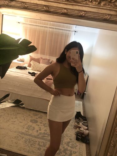 Customer photo review of Sleek Pleated Skirt - White