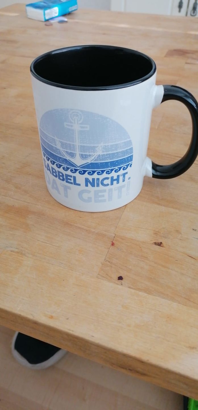 Customer photo review of Sabbel nicht Retro · Keramik Tasse zweifarbig