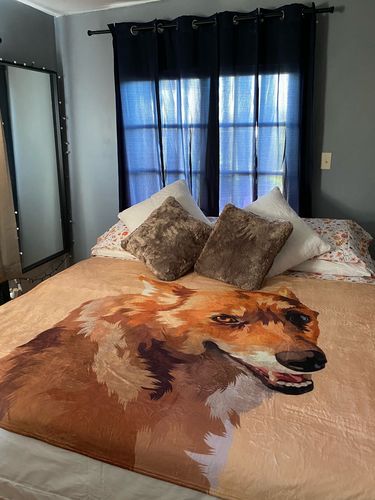 Customer photo review of Custom Pet Fleece Blanket