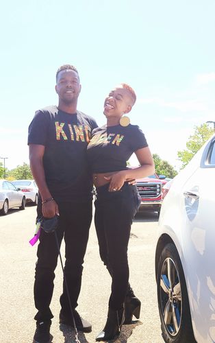 Customer photo review of King & Queen "African Print" (Couples) T-Shirt