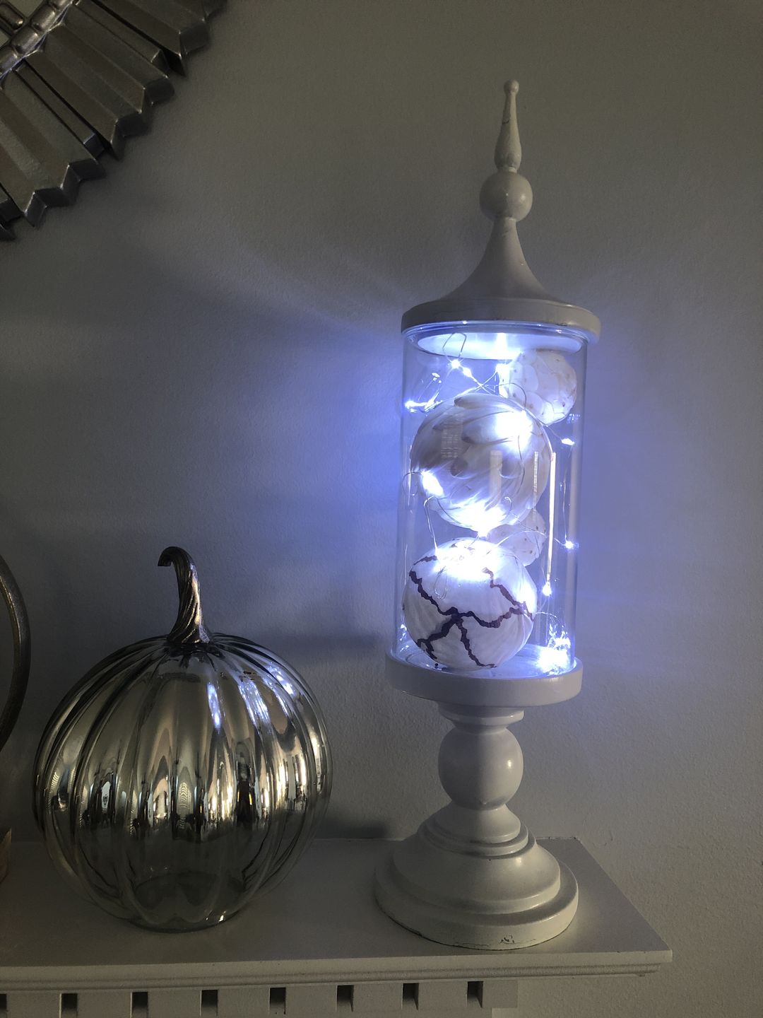 Customer photo review of 7.5 FT|20 LED Battery Operated Cool White Fairy String Lights With Silver Wire