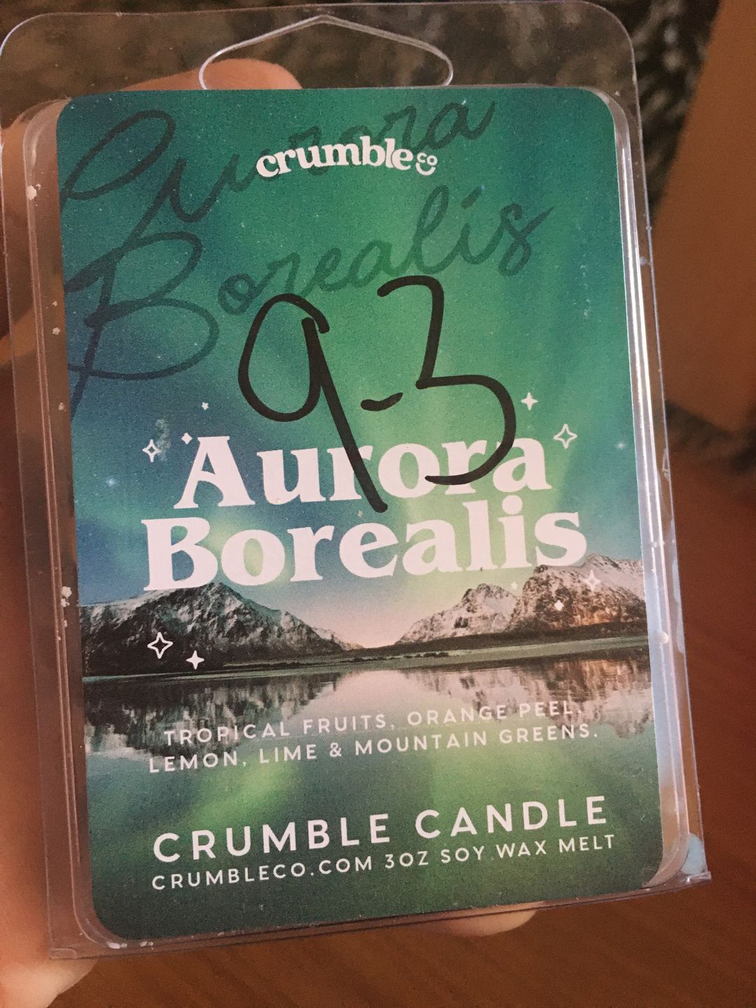 Customer photo review of Aurora Borealis Wax Melts