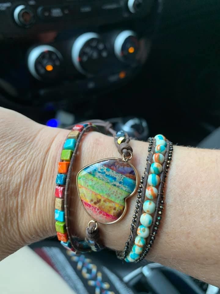 Customer photo review of Chakra Moonlight Protection Wrap Bracelet
