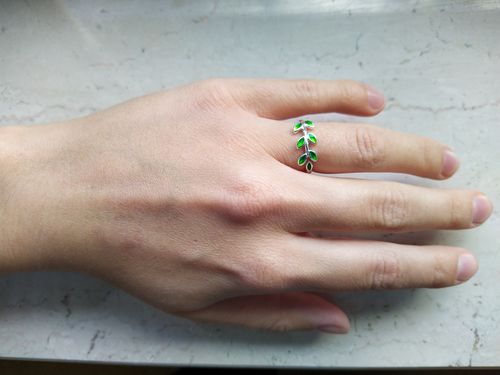 Customer photo review of Blattring (Lebensbaum) - verstellbar aus 925er Sterlingsilber