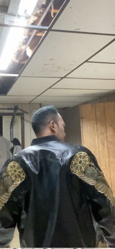 Customer photo review of Golden Angel Wings Bomber Jacket