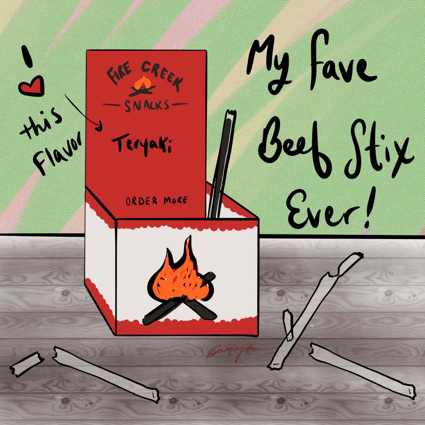 Customer photo review of Teriyaki Meat Sticks