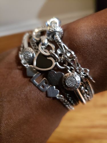 Customer photo review of Block Mini Name Bracelet with Cuban Chain