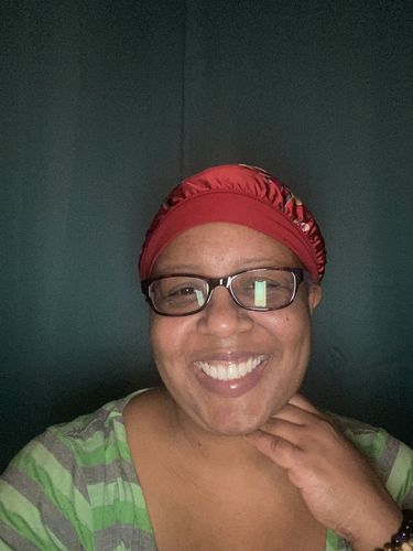 Customer photo review of Locs & Natural Hair Satin Bonnets