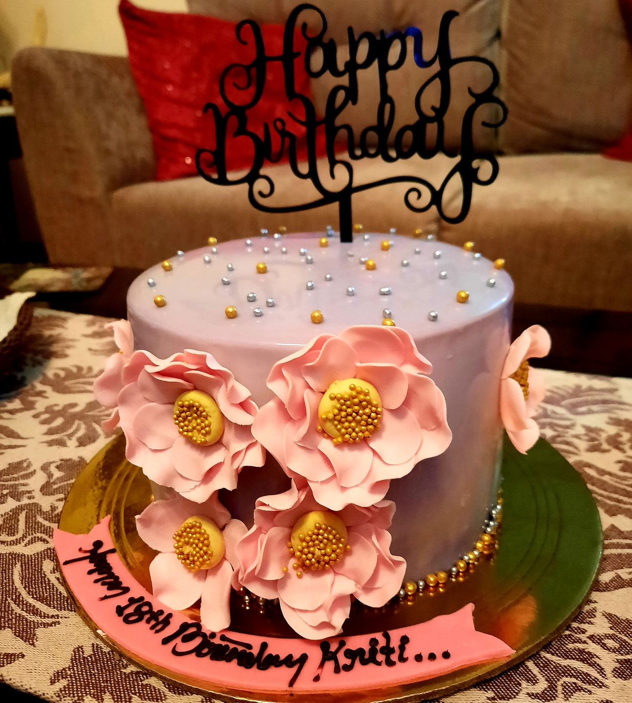Customer photo review of Floral Purple Cake