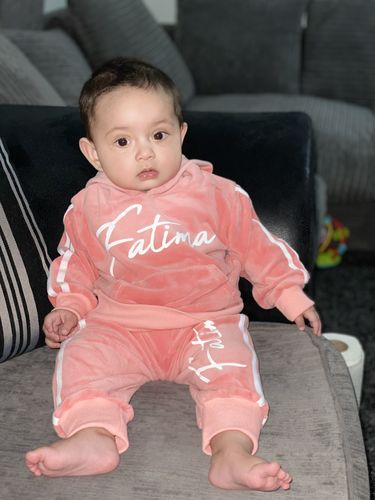 Customer photo review of Personalised Presto Velour Tracksuit (6m-12 Years) (MRK X)