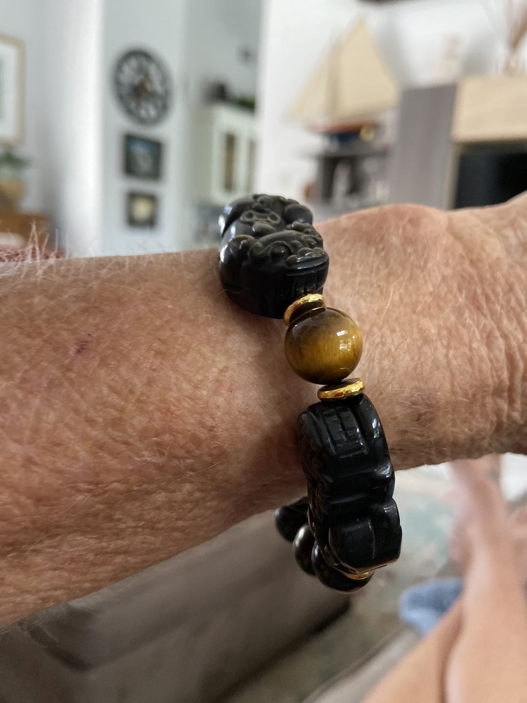 Customer photo review of Natural Gold Obsidian Double Pi Yao Wealth Bracelet