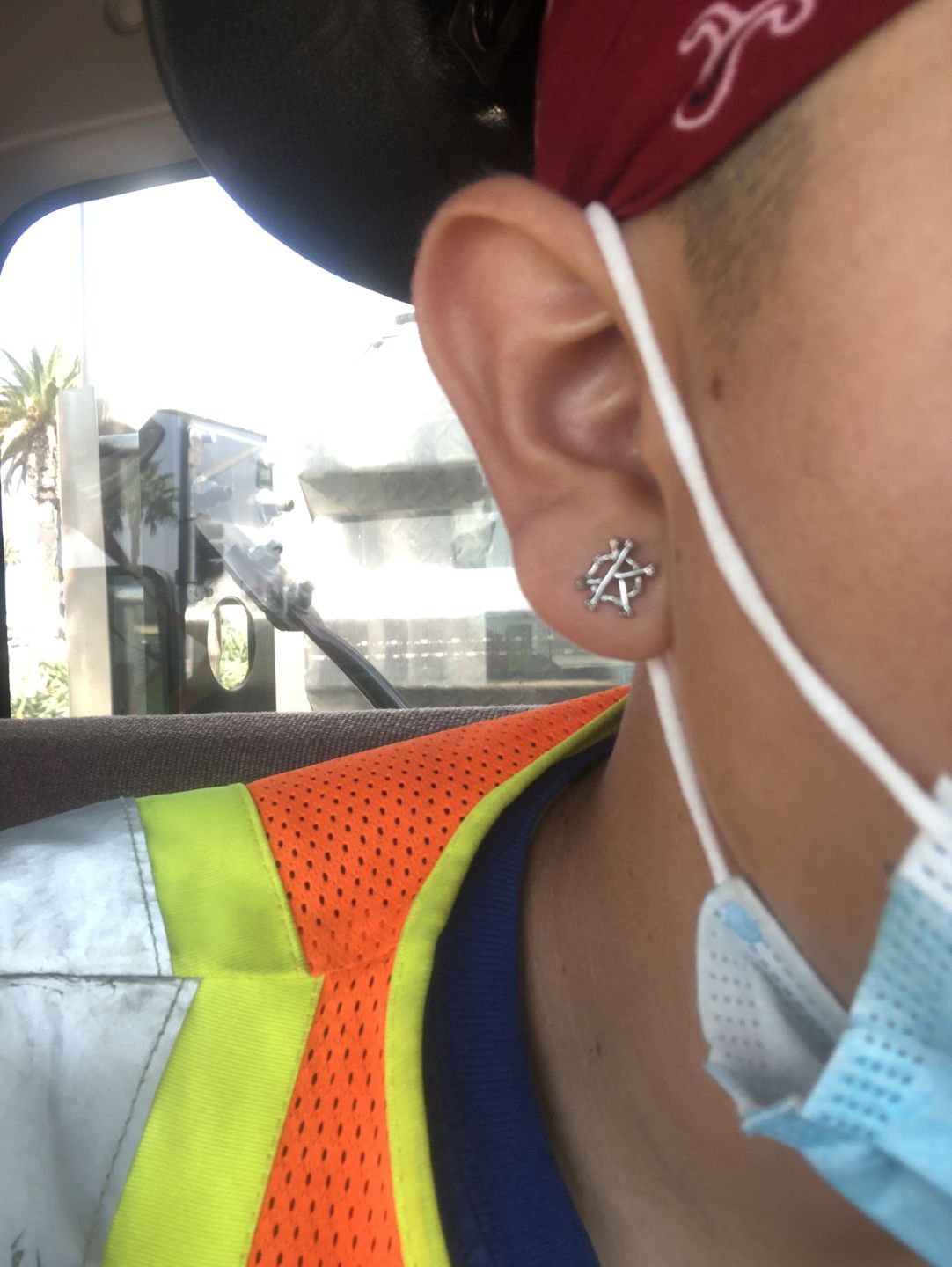 Customer photo review of ANARCHY BONE EARRINGS (STUD)