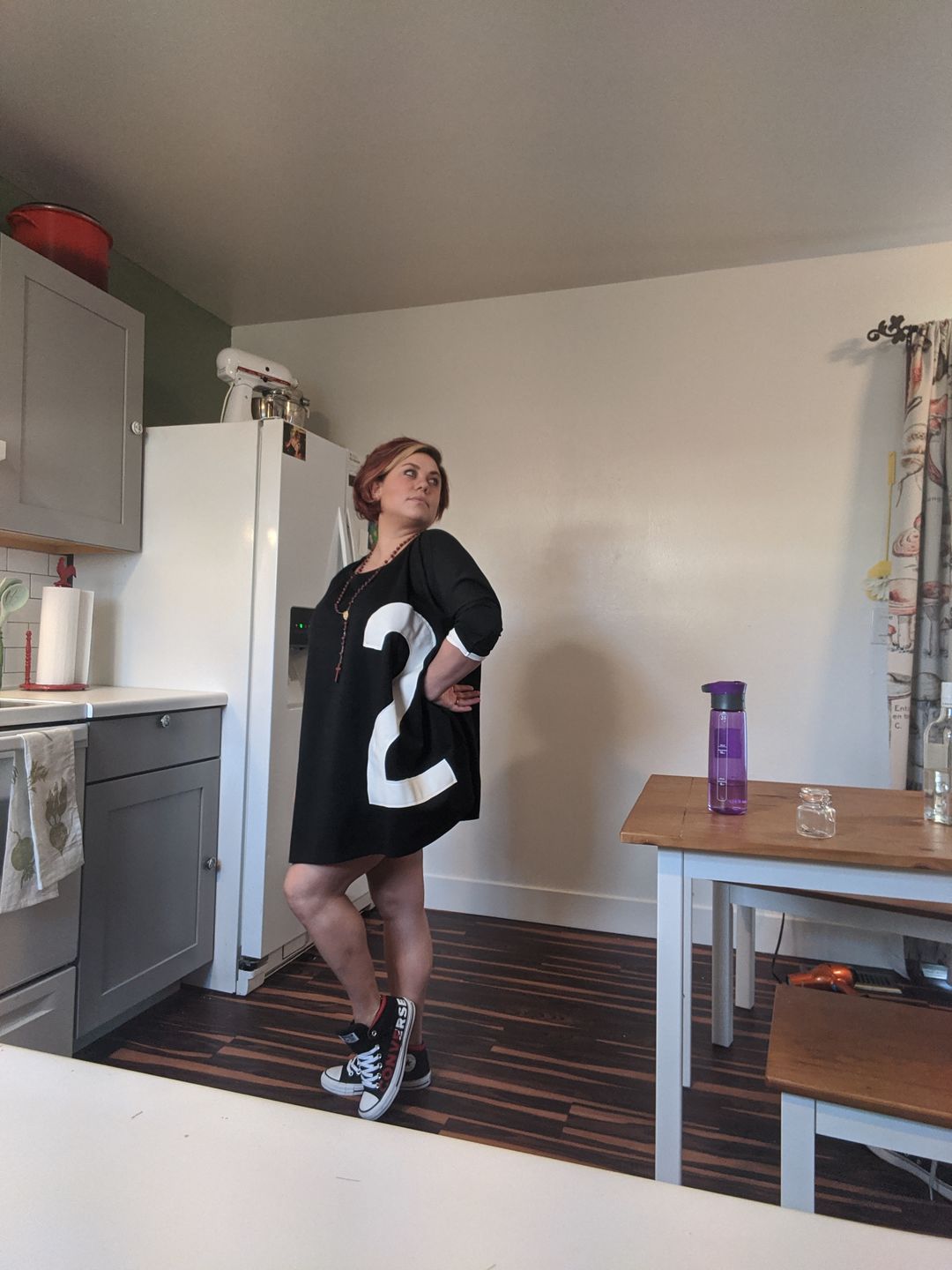 Customer photo review of Black Maxi Loose Tunic Dress