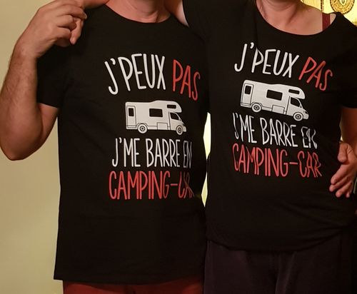 Customer photo review of T-shirt homme J'peux pas j'me barre en camping-car Pour les amoureux de voyages et de ballades