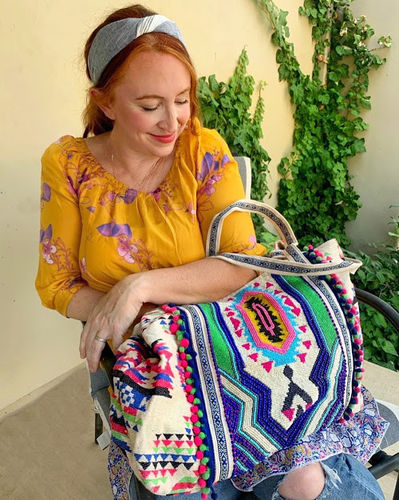 Customer photo review of Tribal Hand Beaded Tote Bag-Multi Color Southwest Tote