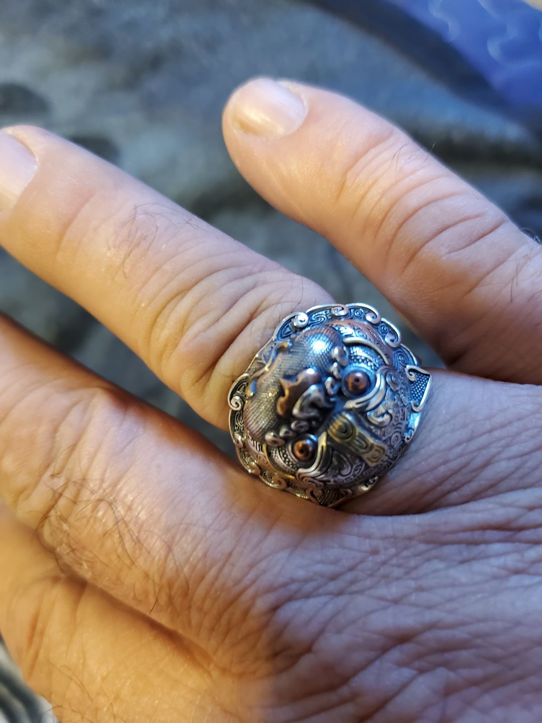 Customer photo review of Mythical Pixiu Ring