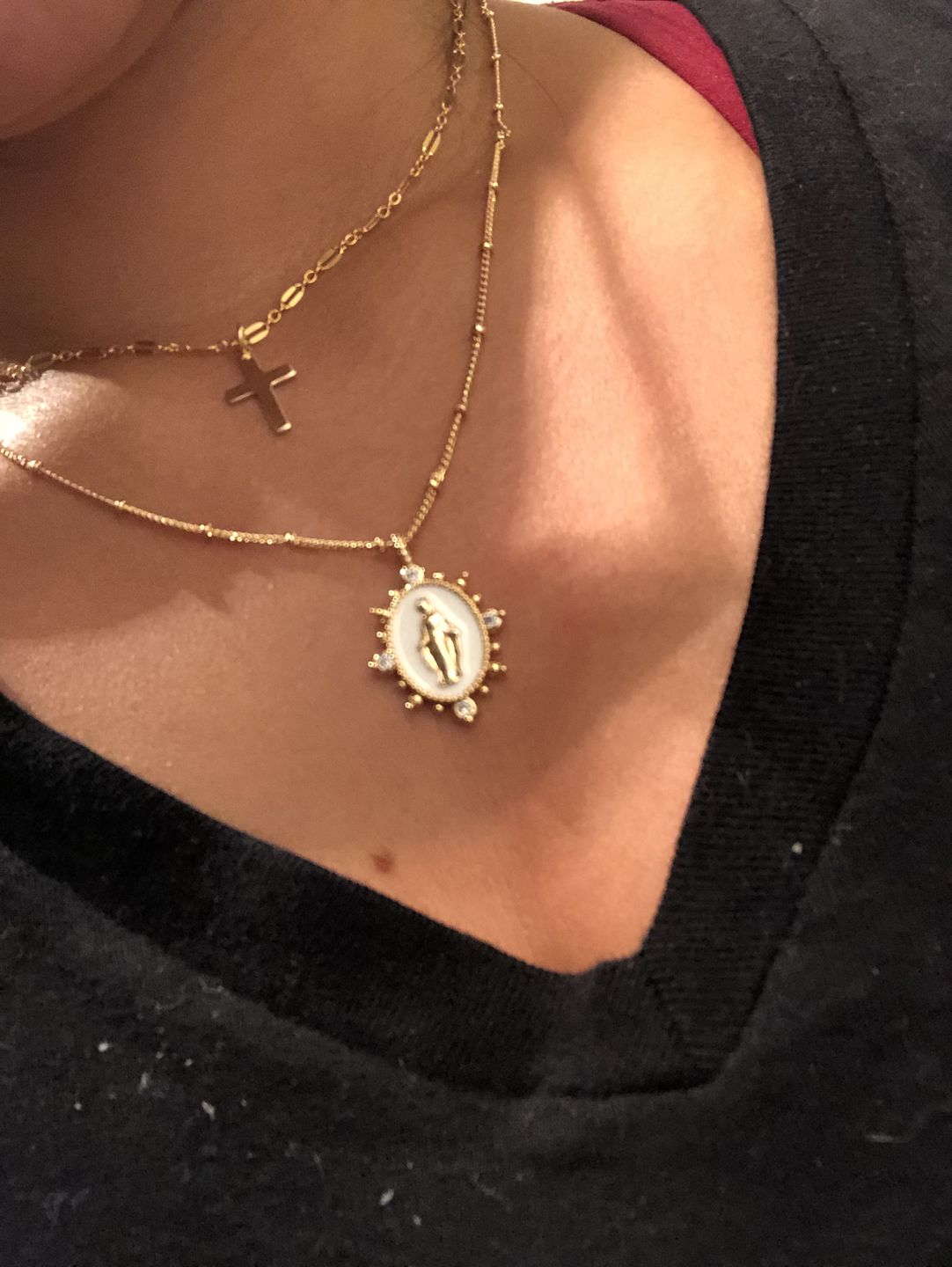 Customer photo review of Lady Lourdes Pendant in White