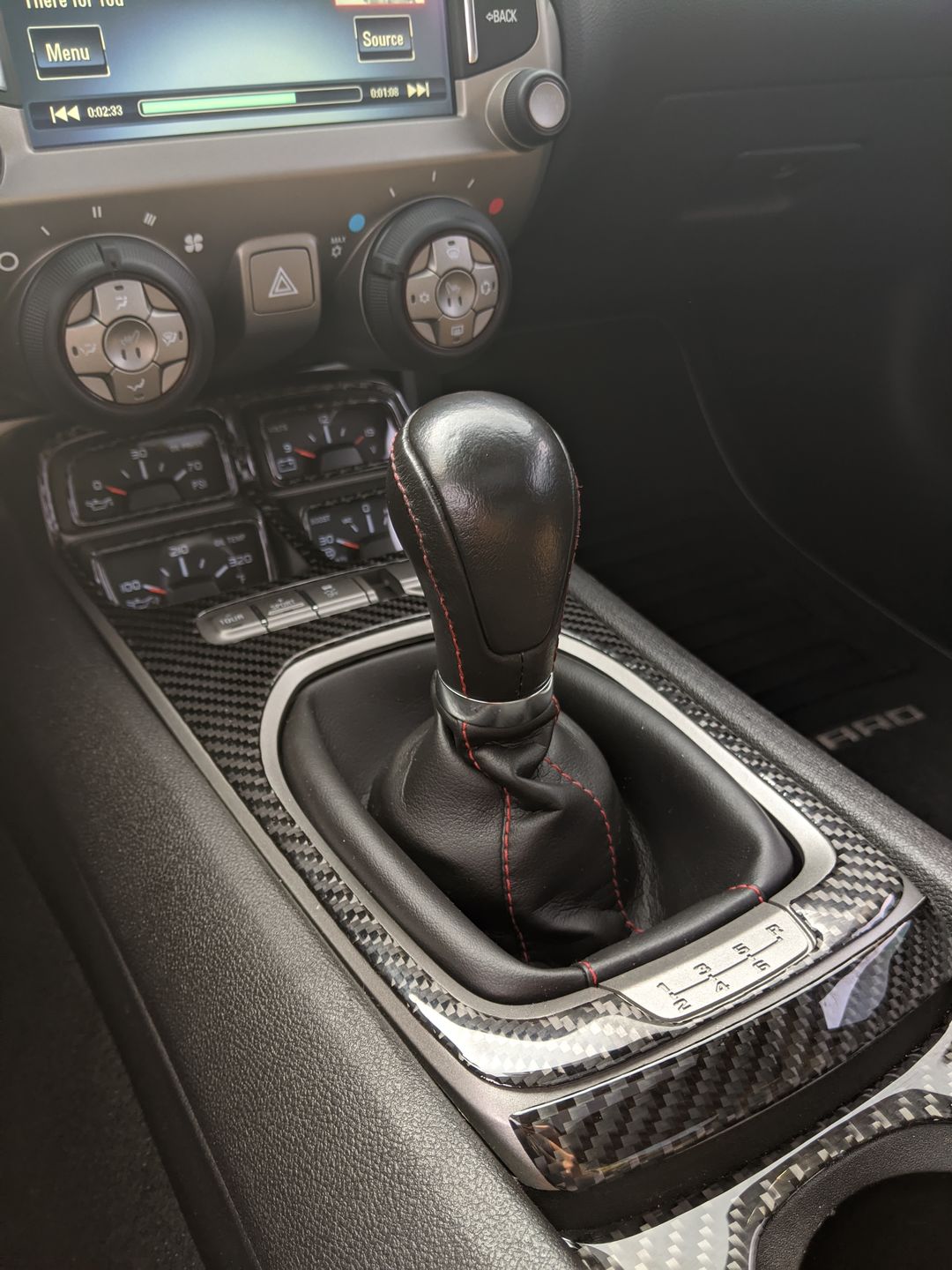 Customer photo review of Carbon Fiber Center Console Overlay for  Chevrolet Camaro 2010-2015