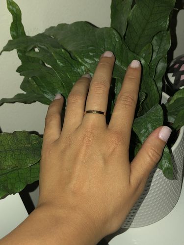 Customer photo review of Flat Band in Silver or Gold