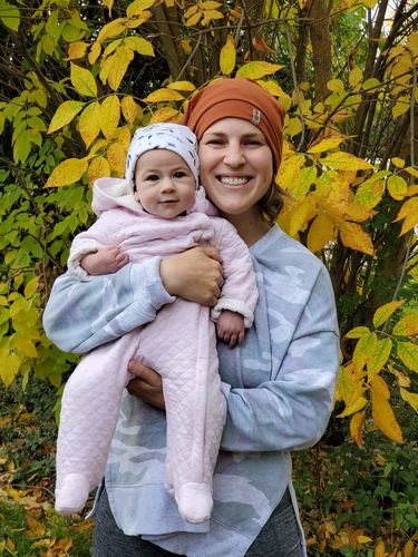 Customer photo review of The Monashee Twist - multi wear beanie