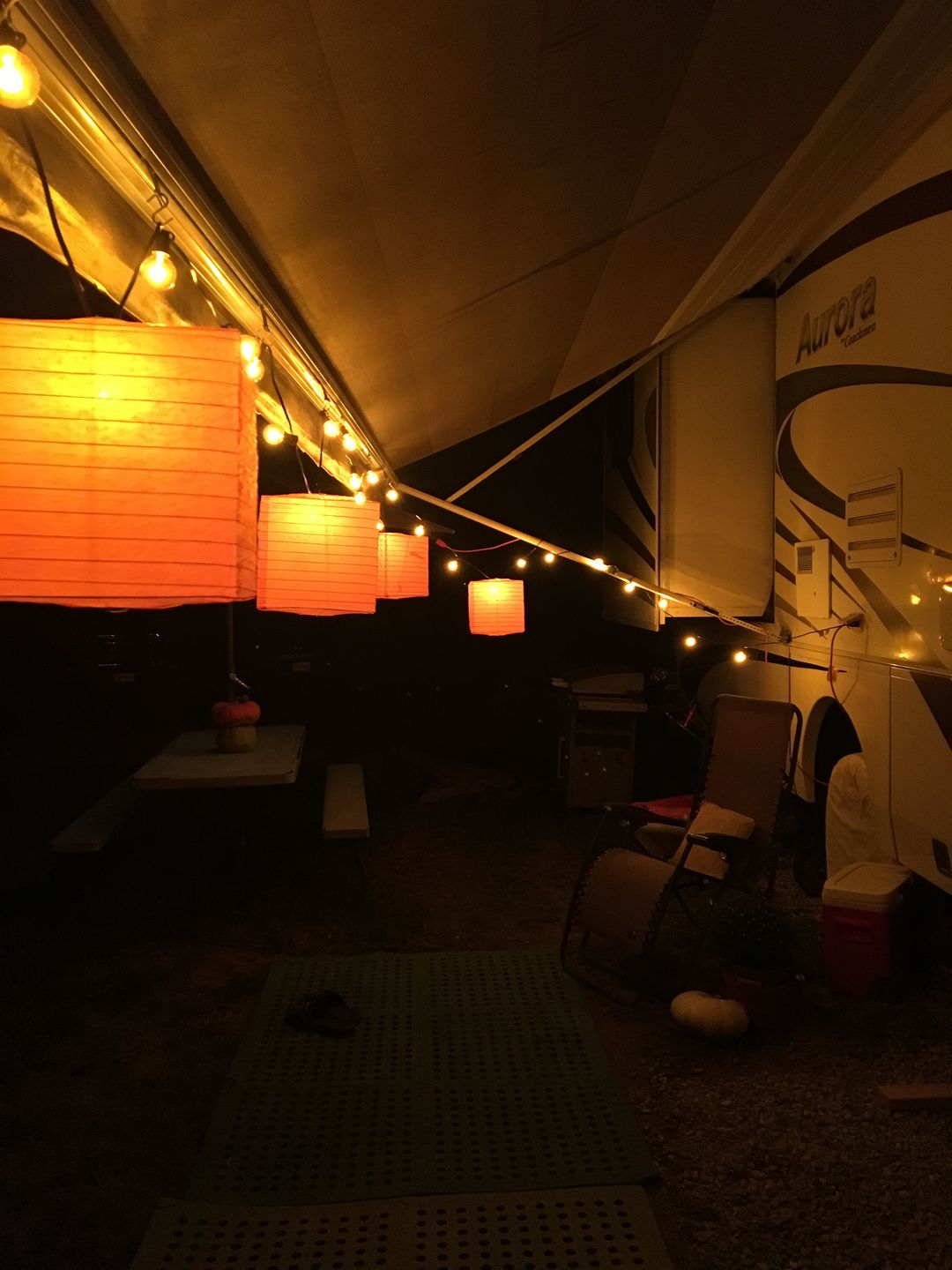 Customer photo review of 10" Orange Square Shaped Paper Lantern
