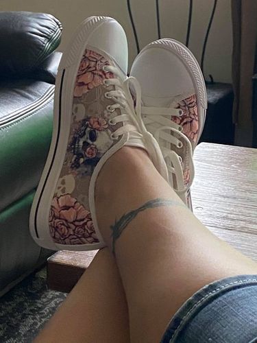 Customer photo review of Floral Skull Low Top