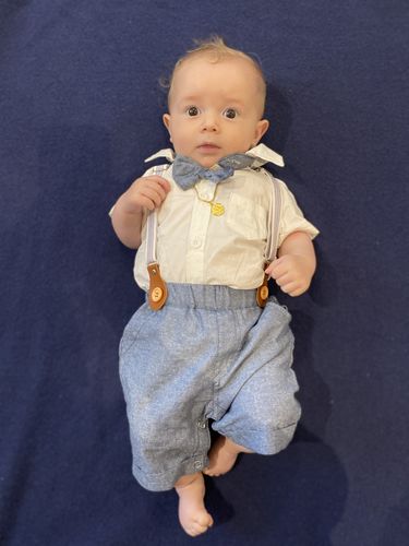 Customer photo review of Arlo Bow Tie & Suspenders Set