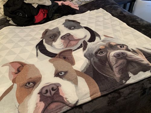 Customer photo review of Custom Pet Fleece Blanket
