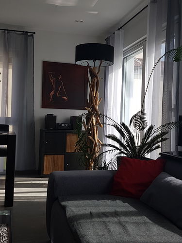 Customer photo review of Stehlampe Teak Wurzelholz BLUMA  | Höhe 180 cm | inkl. Lampenschirm