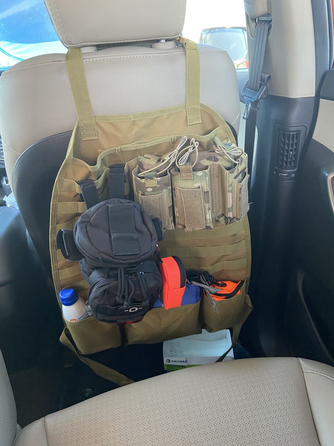 Customer photo review of Tactical MOLLE Car Seat Organizer v2