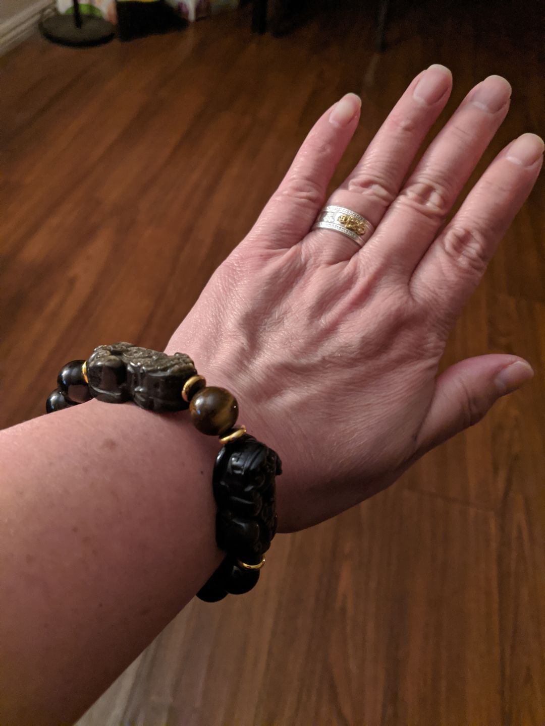 Customer photo review of Natural Gold Obsidian Double Pi Yao Wealth Bracelet