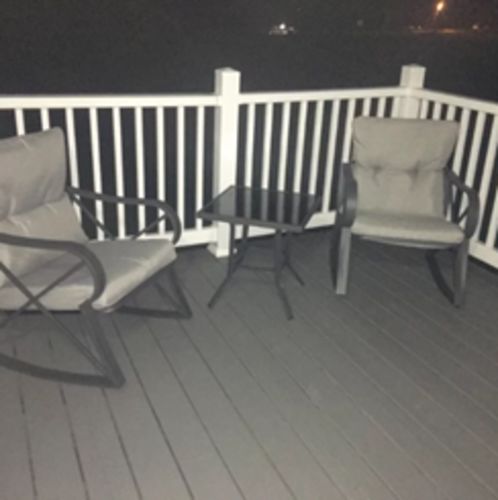 Customer photo review of 3-Piece Outdoor Dark Gray Rocking Chairs