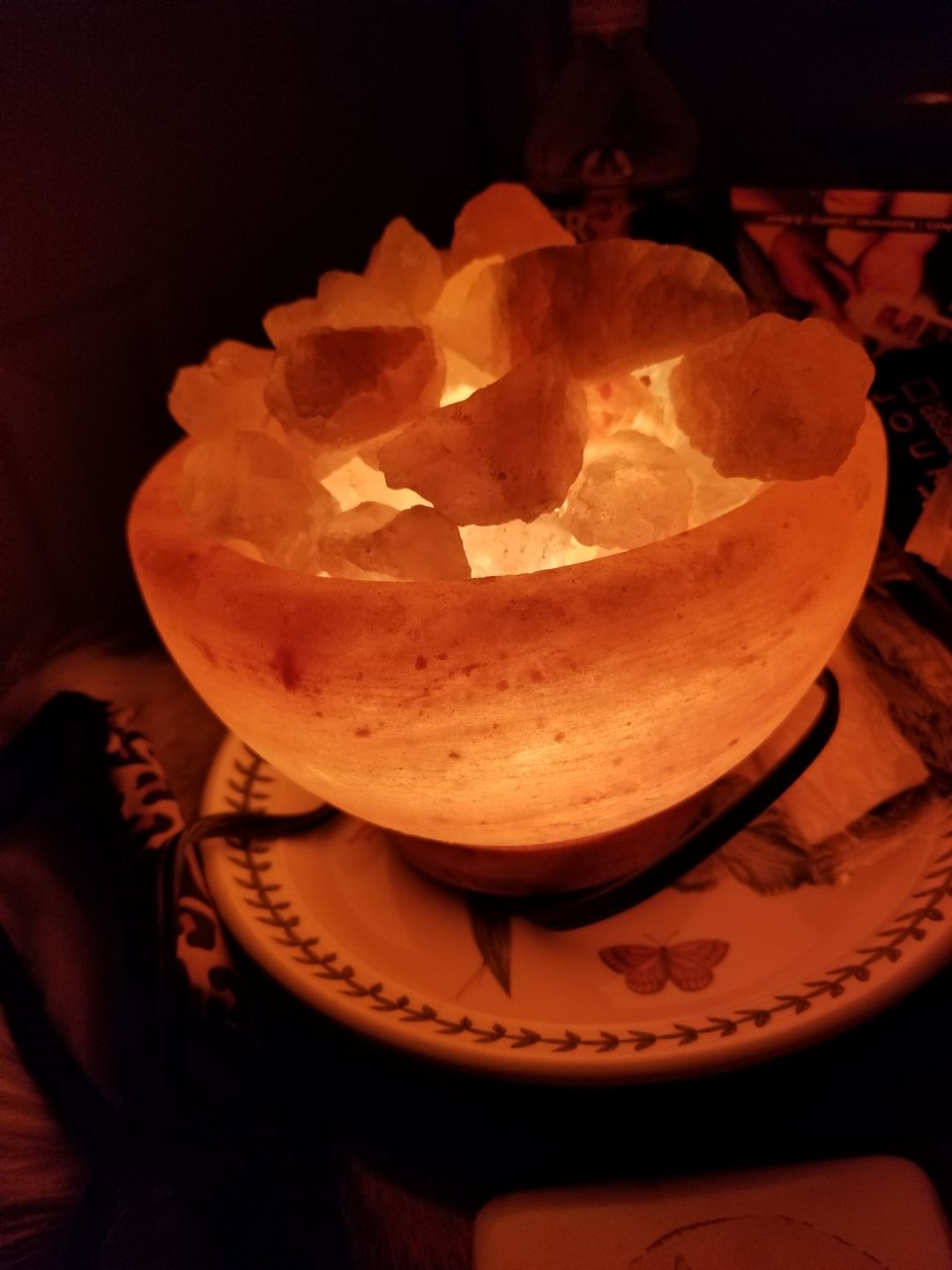 Customer photo review of Fire Bowl Himalayan Salt Lamp
