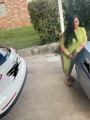 Customer photo review of Casual Sport Hooded Collar Patchwork Set