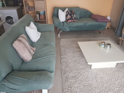 Customer photo review of Vert - Housses en velours Extensibles de Fauteuil et Canapé - La Maison des Housses