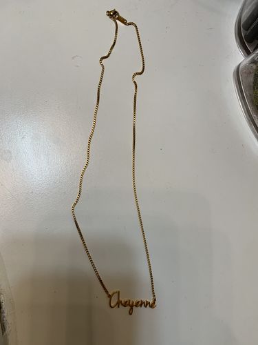 Customer photo review of Cursive Style Name Necklace