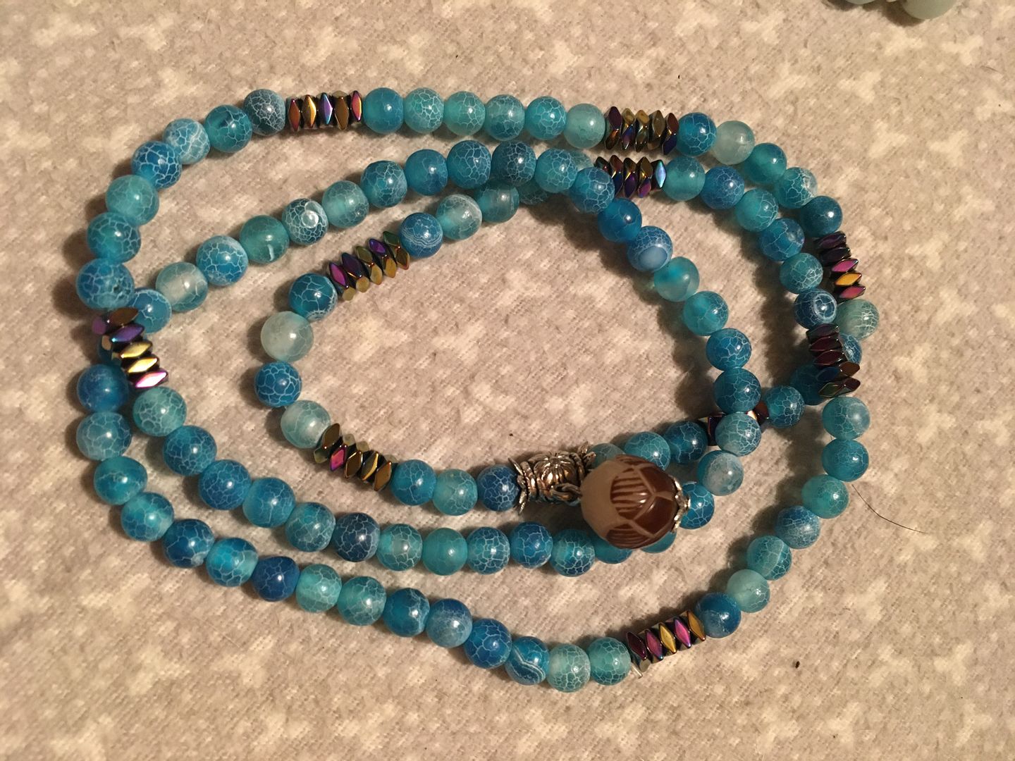 Customer photo review of Relaxing Blue Onyx Stone Mala