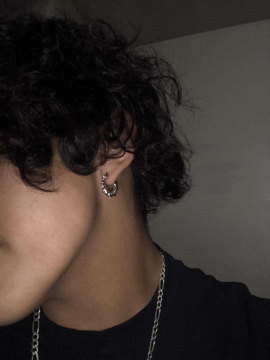 Customer photo review of ARMORED OPEN HOOP EARRING