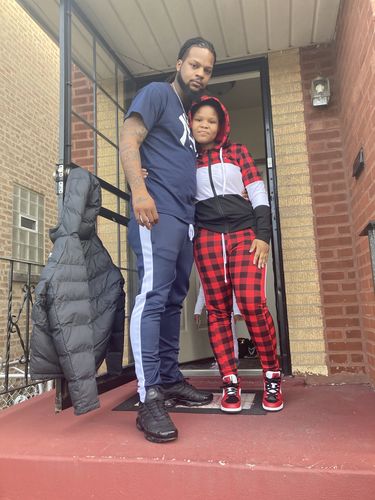 Customer photo review of Solid One Stripe Track Pants Navy - White (100-401)