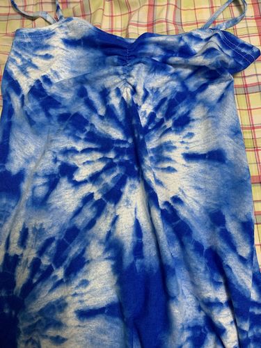 Customer photo review of Tatianna Dress Tie Dye Blue