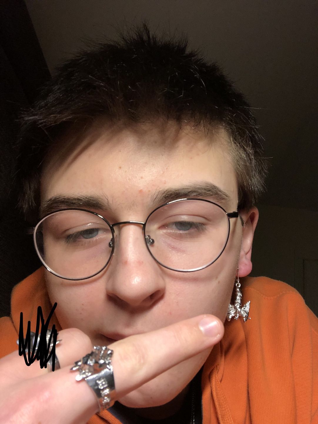 Customer photo review of FALLEN ANGEL EARRING (DANGLE)