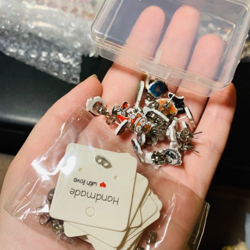 Customer photo review of Shiba Inu Earrings