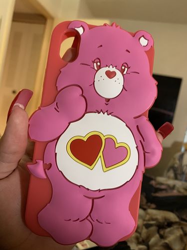 Customer photo review of 3D Rainbow Vintage Bears Silicone iPhone Case with Rings