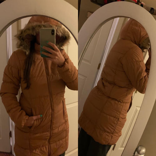 Customer photo review of Casual Solid Color Thick Coat